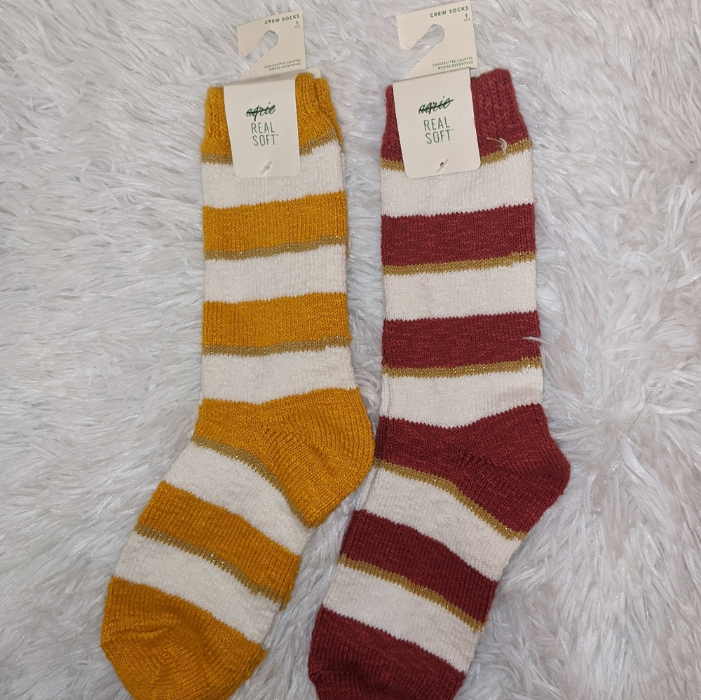 Aerie Striped Crew Socks (2 pairs)